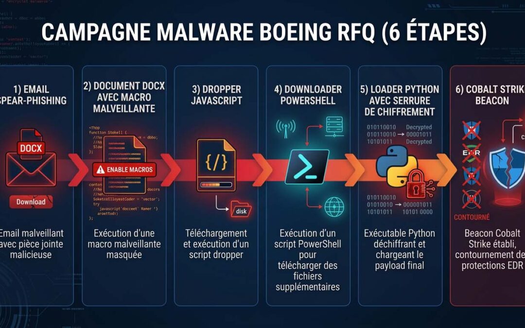 Campagne de phishing Boeing RFQ : L&rsquo;attaque Cobalt Strike en 6-étapes analysée